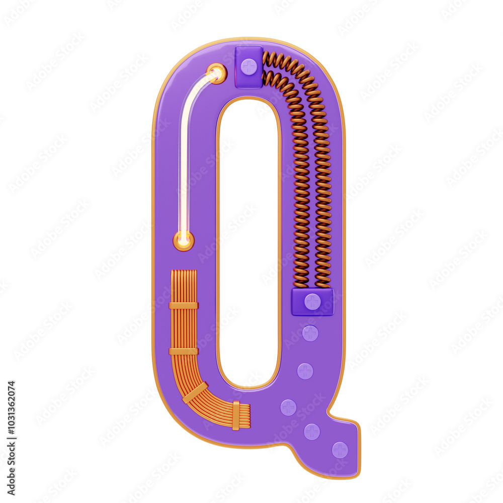 Q Letter 3D Shape Future Essence Text. 3D Icon Q Letter 3D Shape Future Essence Text. 3D Icon