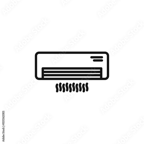 Air conditioner icon Thin line flat illustration