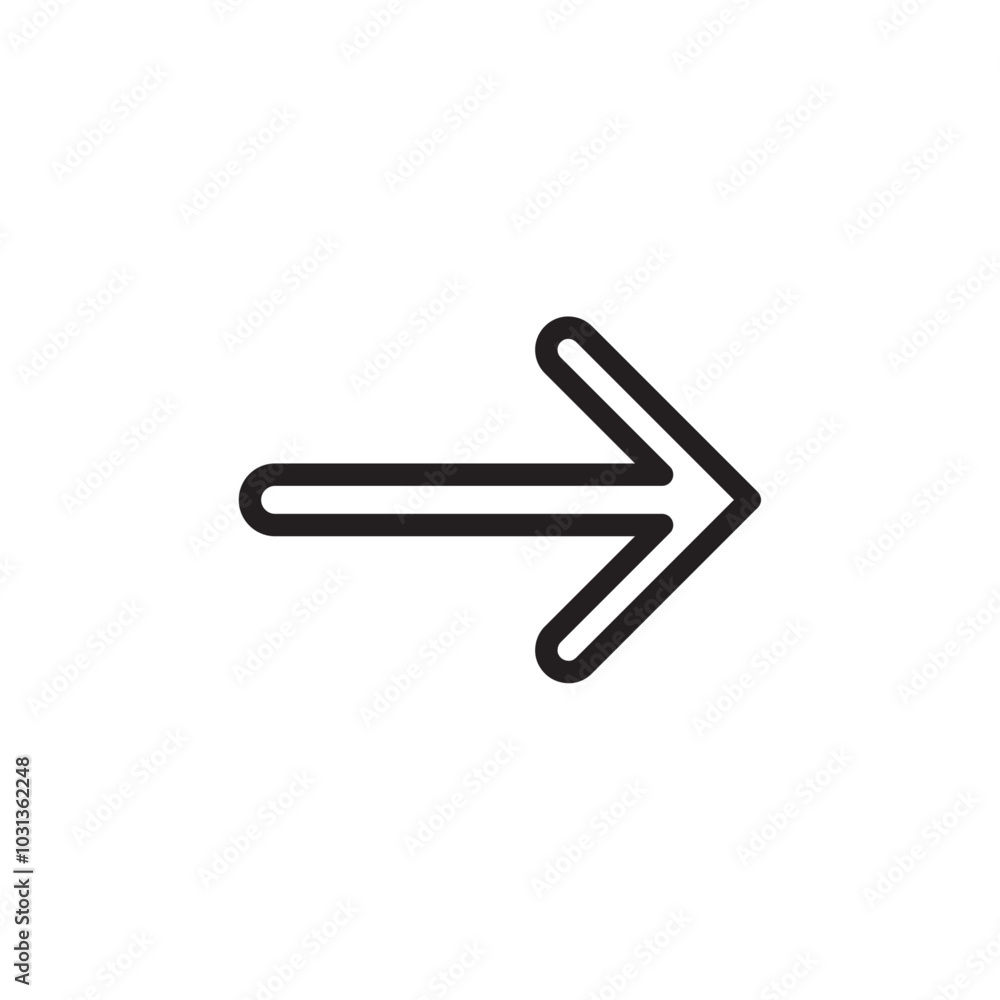 Arrow right icon Thin line flat illustration Arrow right icon Thin line flat illustration