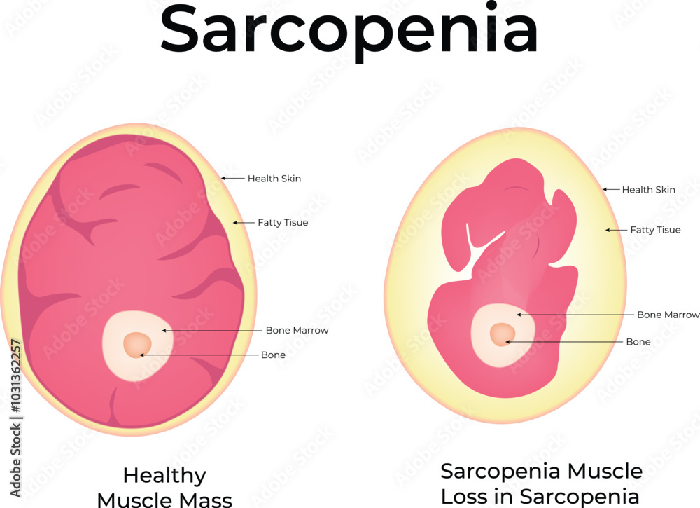 Sarcopenia Science Design Vector Illustration Diagram Sarcopenia Science Design Vector Illustration Diagram