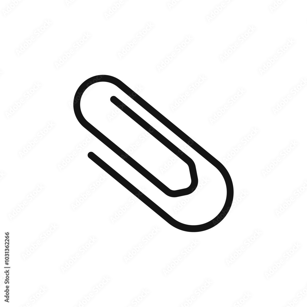 Attachment clip icon Thin line flat illustration Attachment clip icon Thin line flat illustration