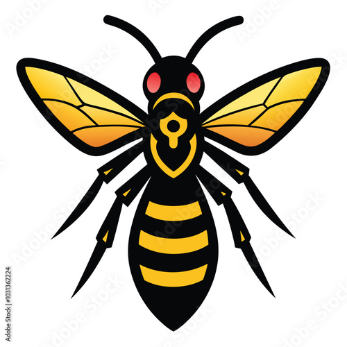 Solid color Wasp animal vector design