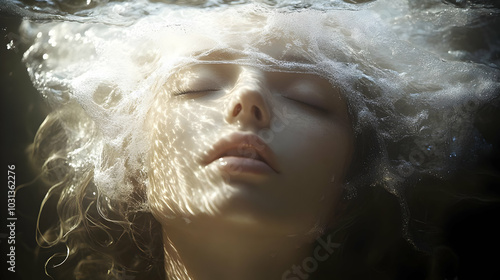 A serene underwater portrai...