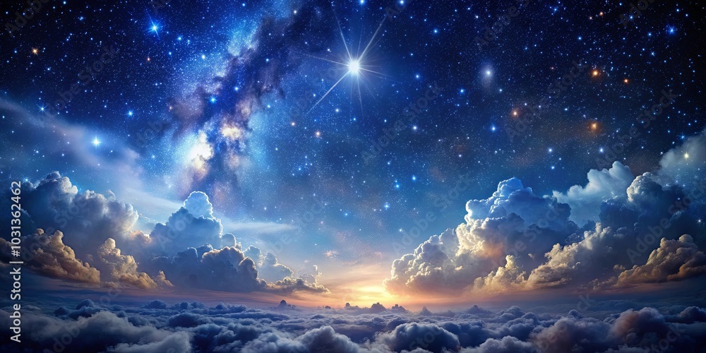 A celestial tapestry of glittering stars and billowing clouds, a breathtaking panorama of a universe filled with wonder A celestial tapestry of glittering stars and billowing clouds, a breathtaking panorama of a universe filled with wonder