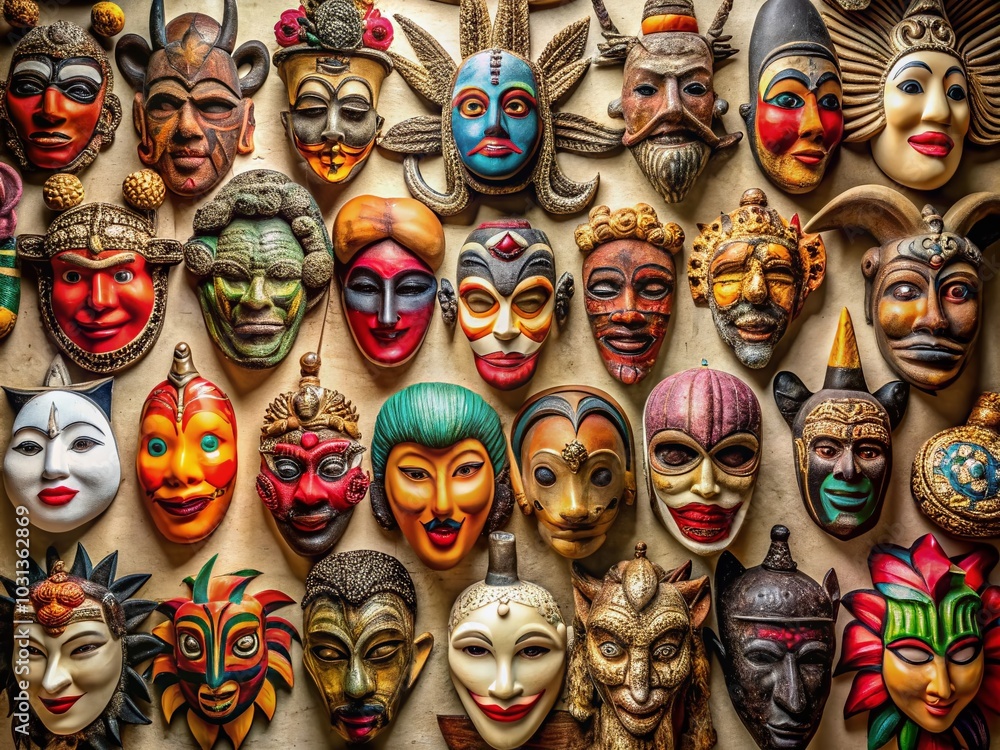 Diverse Set of Illustrated Masks for Creative Projects Diverse Set of Illustrated Masks for Creative Projects