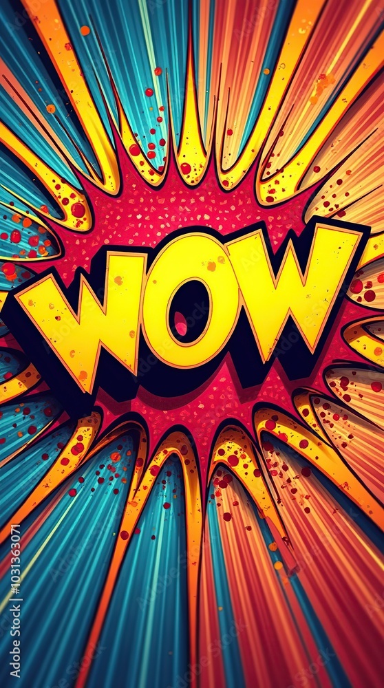 Fototapeta premium Colorful comic book style wow explosion background design