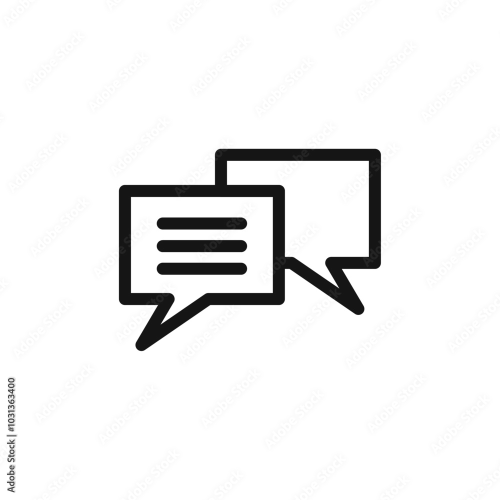 Conversation icon Thin line flat illustration Conversation icon Thin line flat illustration