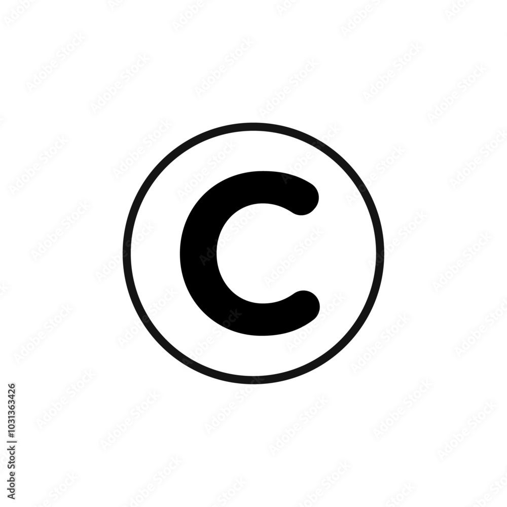 Copyright icon Thin line flat illustration Copyright icon Thin line flat illustration