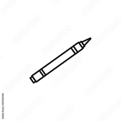 Crayon icon Thin line flat illustration