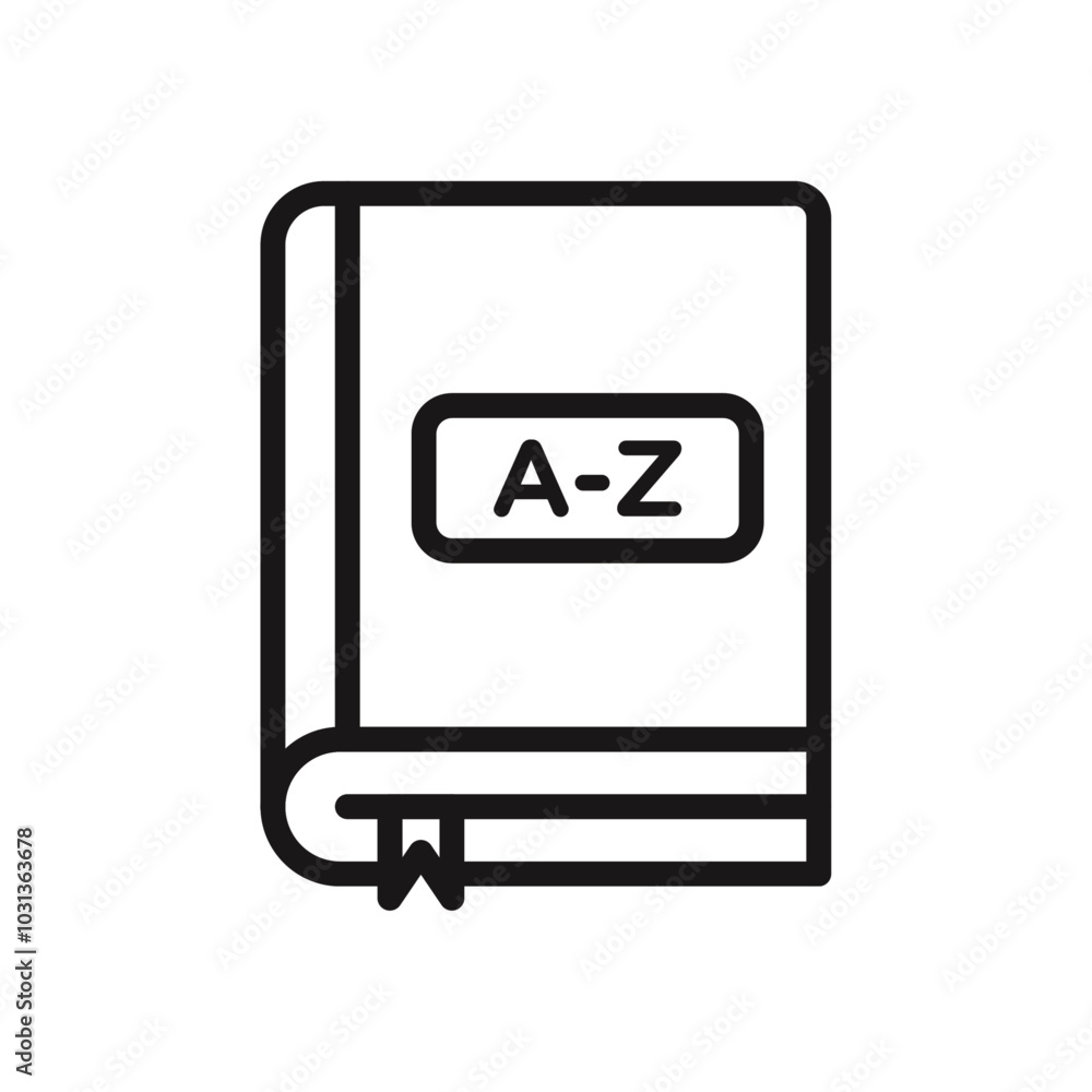 Dictionaries icon Thin line flat illustration Dictionaries icon Thin line flat illustration