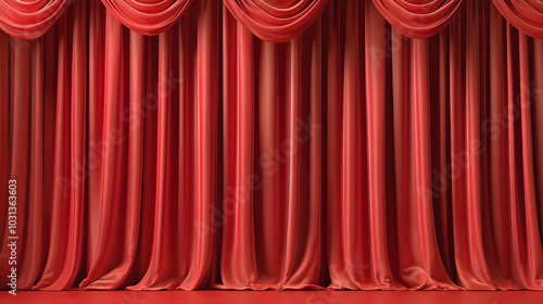 A rich red curtain drapes e...