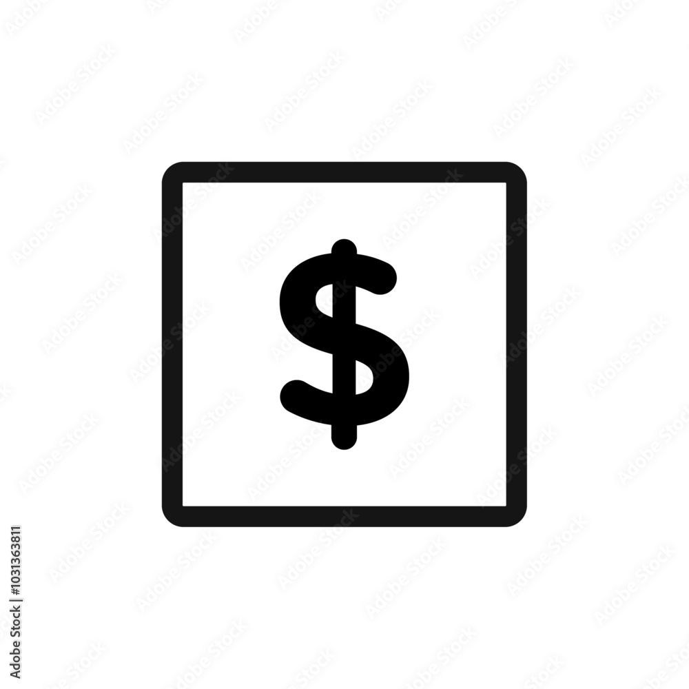 Dollar icon Thin line flat illustration Dollar icon Thin line flat illustration