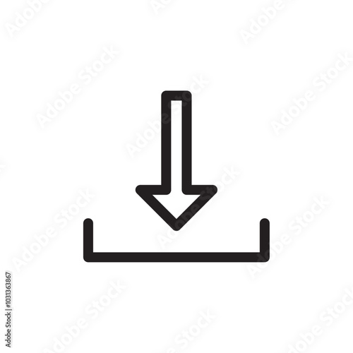 Download icon Thin line flat illustration