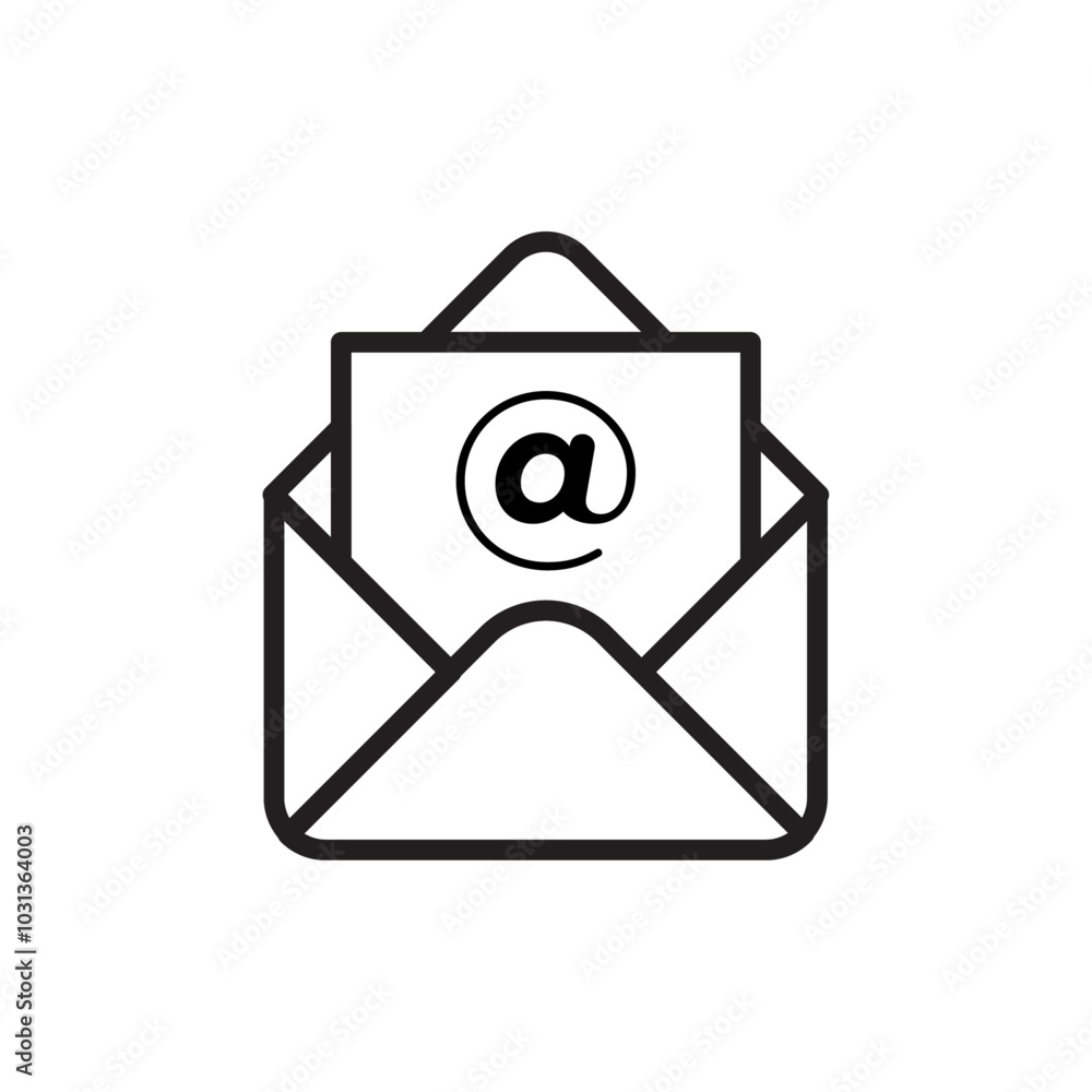 Email icon Thin line flat illustration Email icon Thin line flat illustration