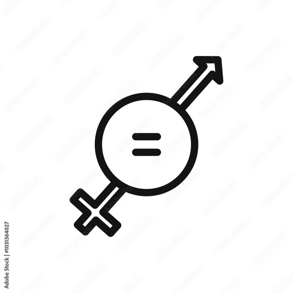 Equality icon Thin line flat illustration Equality icon Thin line flat illustration