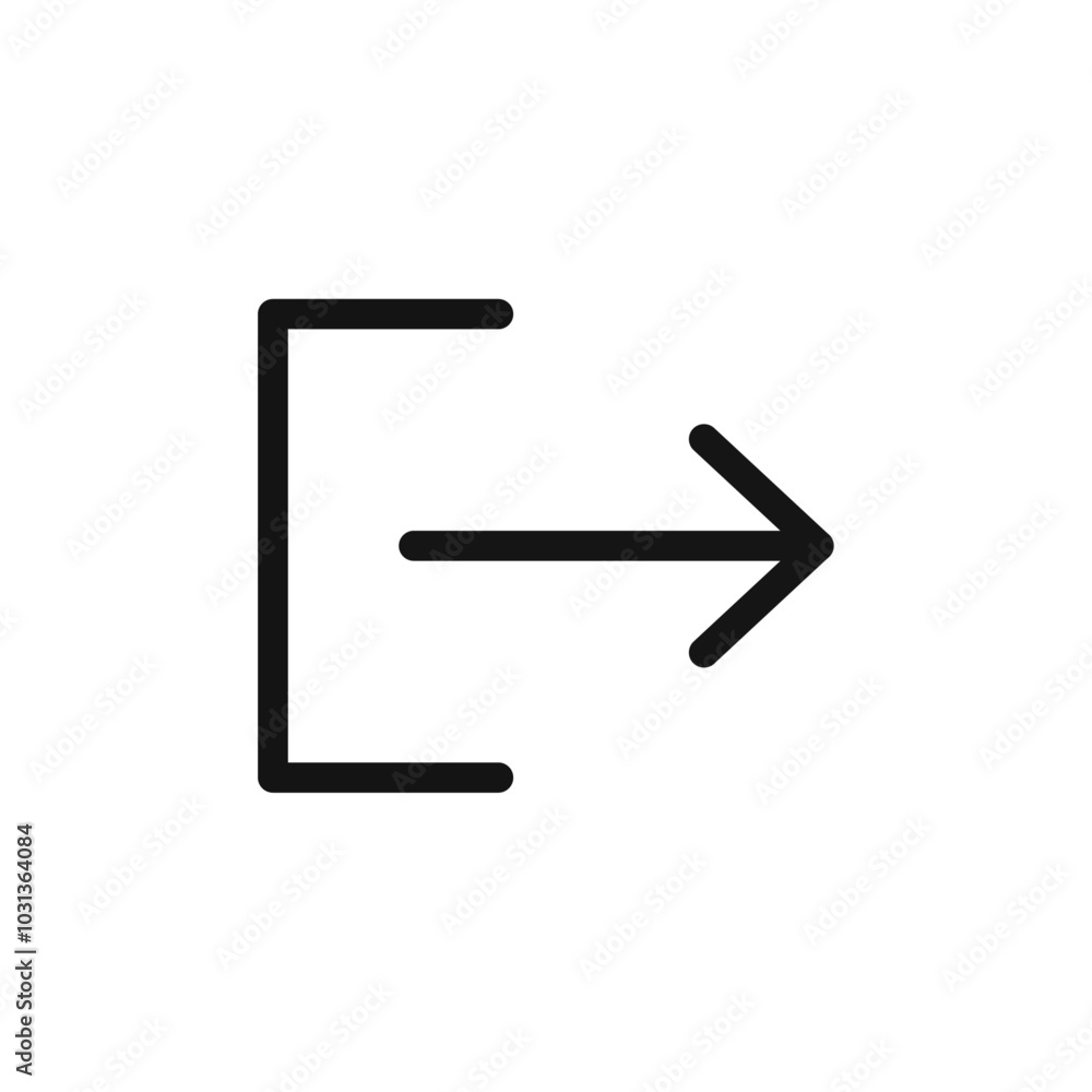 Exit icon Thin line flat illustration Exit icon Thin line flat illustration