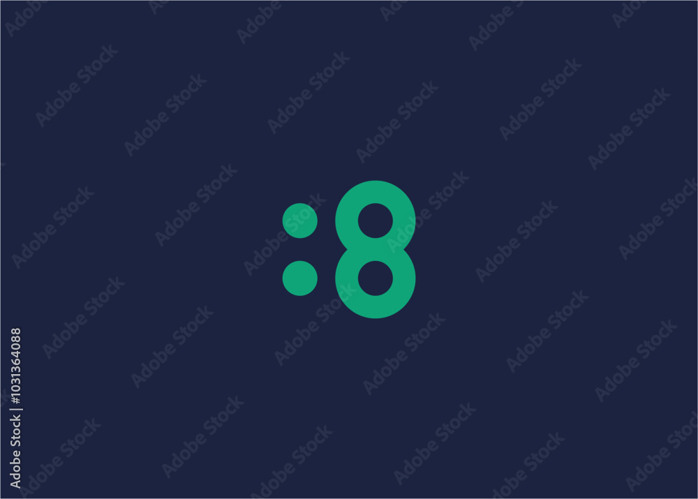 A minimalist design featuring a stylized clock displaying 