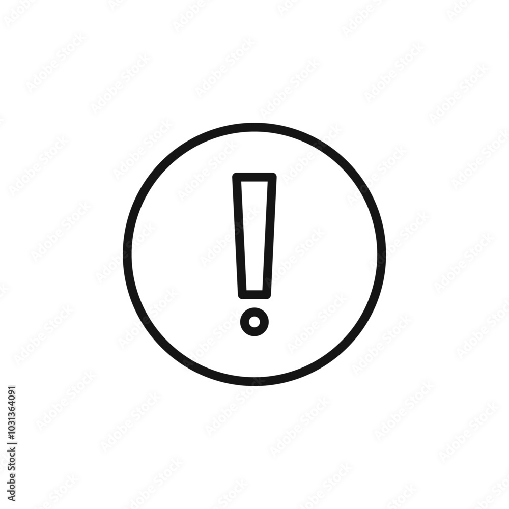 Exclamation icon Thin line flat illustration Exclamation icon Thin line flat illustration