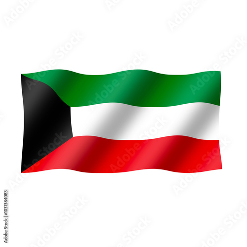 Free Download The national flag of kuwait is flying beautifully - GFXLoad