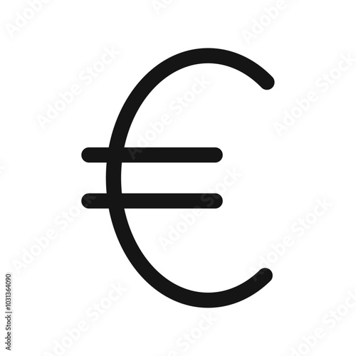 Euro Icon Thin line flat illustration