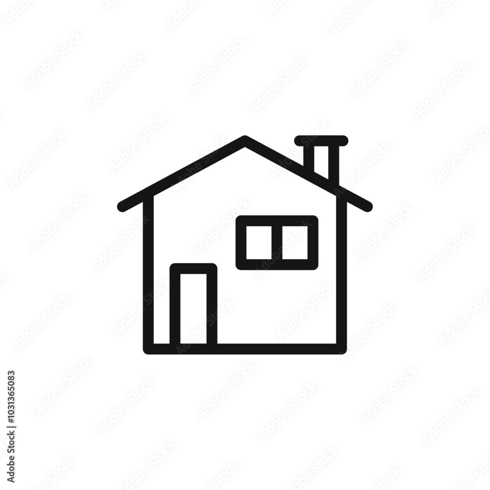 House icon Thin line flat illustration House icon Thin line flat illustration