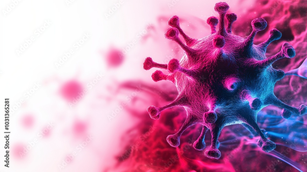 Colorful representation of a virus on a white isolated background. Colorful representation of a virus on a white isolated background.