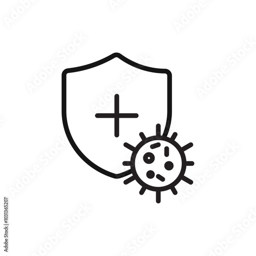 immunity icon Thin line flat illustration