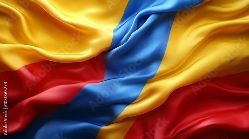 A close-up of a waving flag...