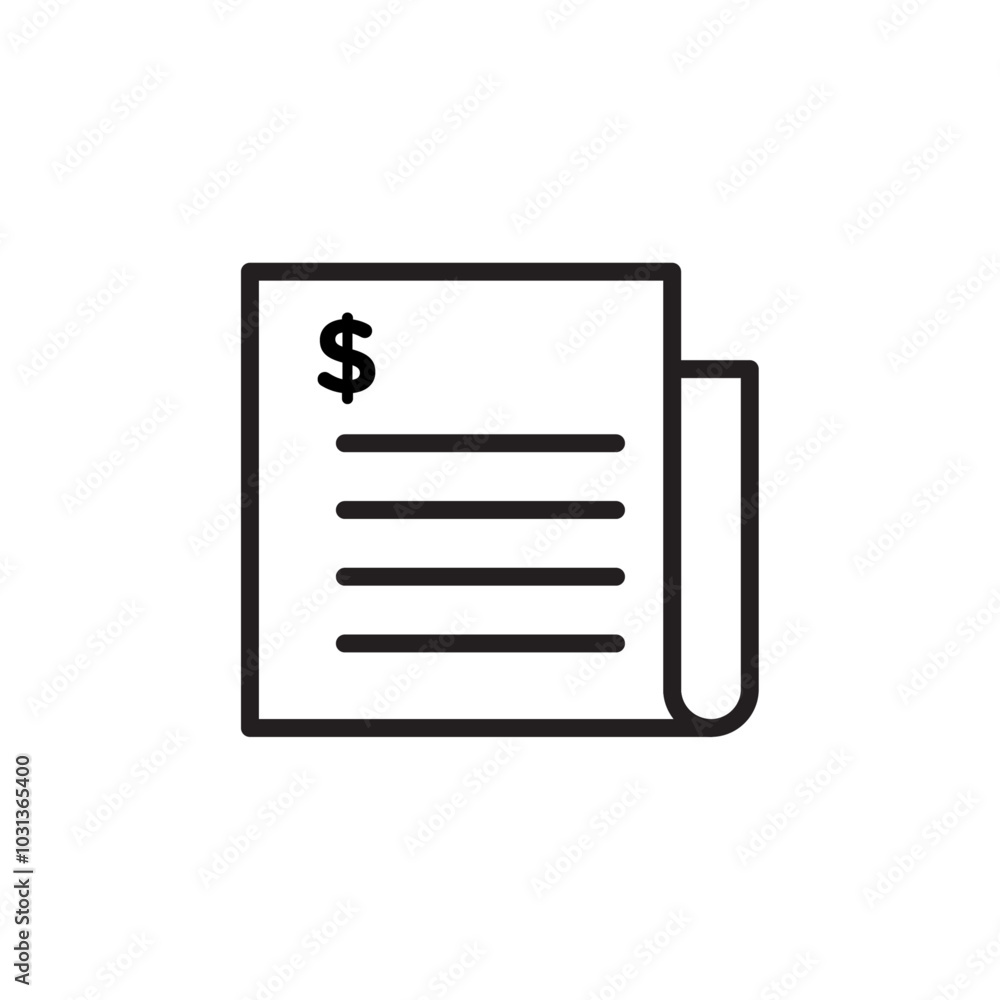invoice icon Thin line flat illustration invoice icon Thin line flat illustration