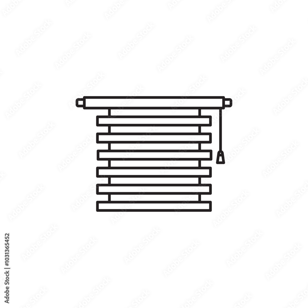 Jalousie icon Thin line flat illustration Jalousie icon Thin line flat illustration