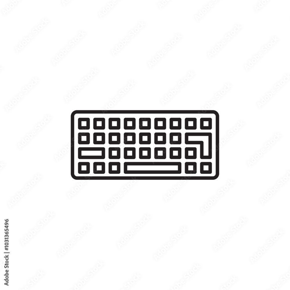 Keyboard icon Thin line flat illustration Keyboard icon Thin line flat illustration