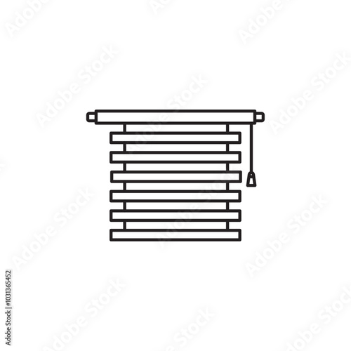 Jalousie icon Thin line flat illustration