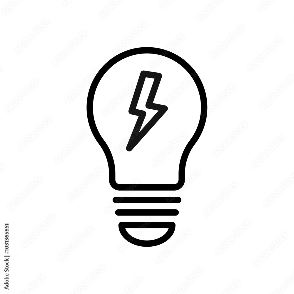 Lightbulb icon Thin line flat illustration Lightbulb icon Thin line flat illustration