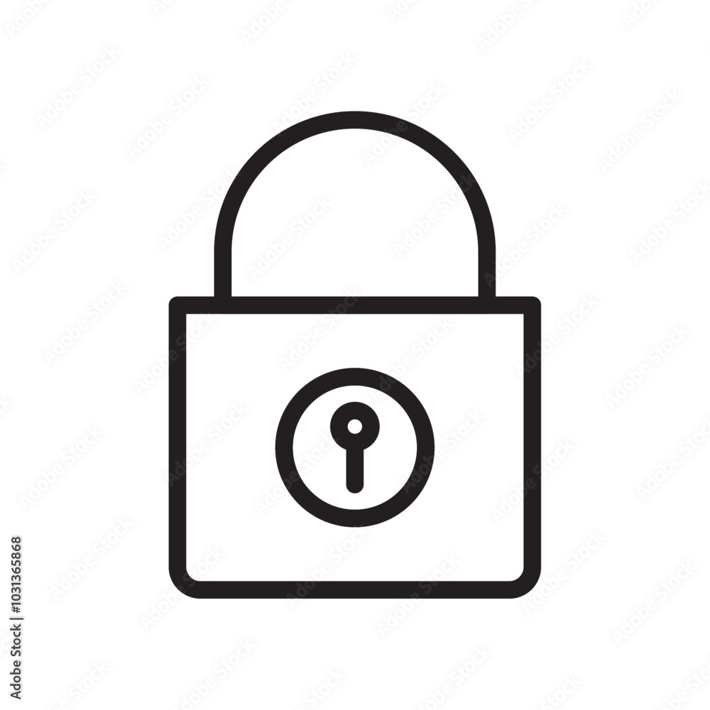 Lock icon Thin line flat illustration Lock icon Thin line flat illustration