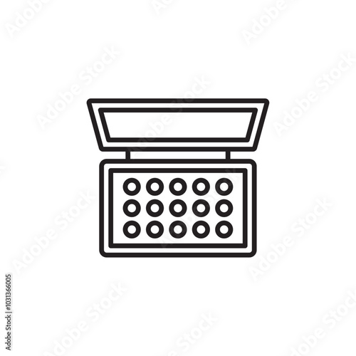 Makeup palette Icon Thin line flat illustration