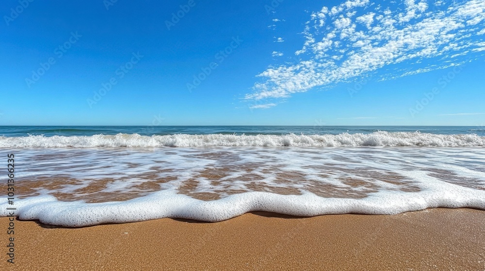Serene Ocean Waves on a Sunny Beach Day Serene Ocean Waves on a Sunny Beach Day