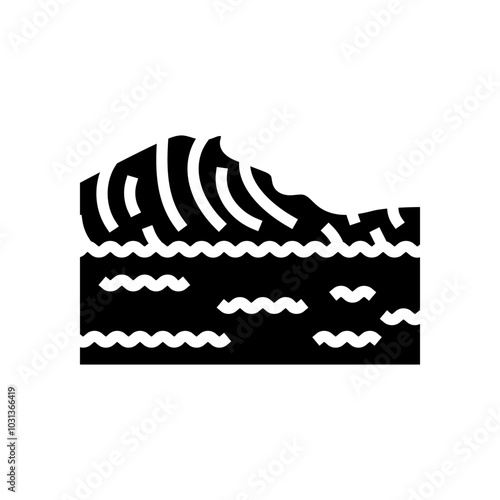water waves disaster glyph icon vector. water waves disaster sign. isolated symbol illustration