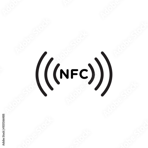 NFC icon Thin line flat illustration