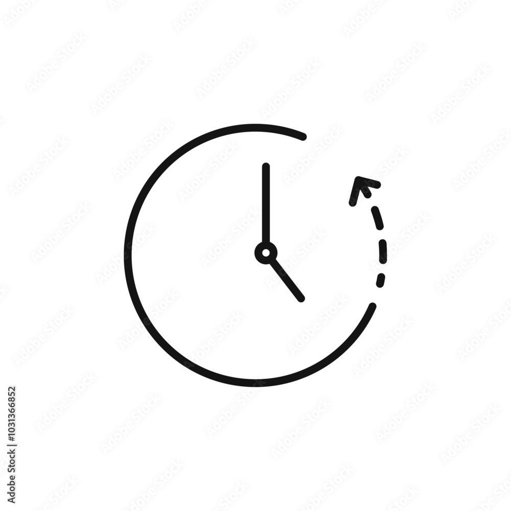 Past time icon Thin line flat illustration Past time icon Thin line flat illustration