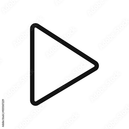 Play icon Thin line flat illustration