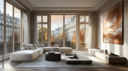Modern living room with lar...