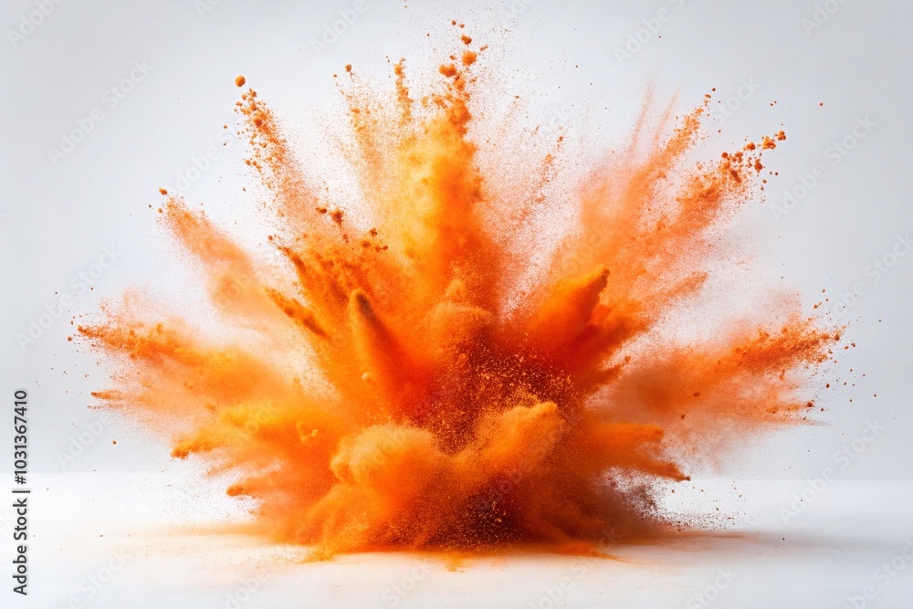 Dramatic Burst of Orange Powder in Abstract Double Exposure Photography Dramatic Burst of Orange Powder in Abstract Double Exposure Photography