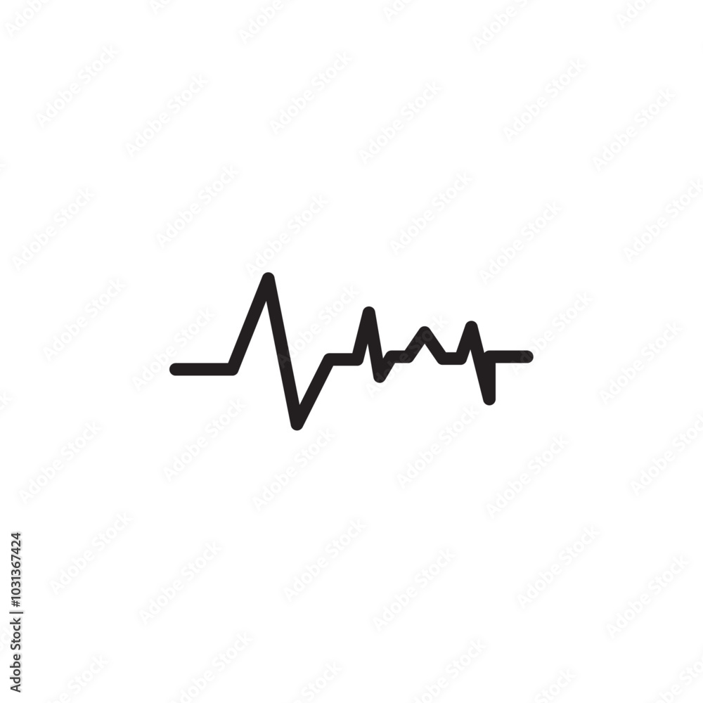 Pulse icon Thin line flat illustration Pulse icon Thin line flat illustration