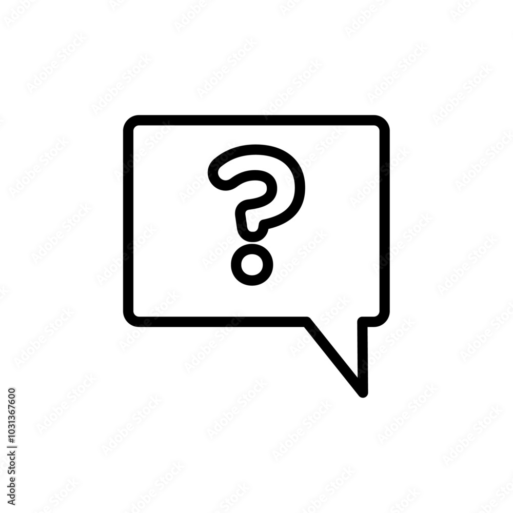 Question icon Thin line flat illustration Question icon Thin line flat illustration