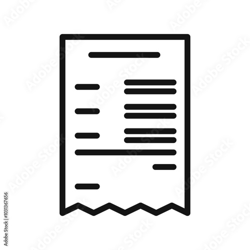 Receipt icon Thin line flat illustration