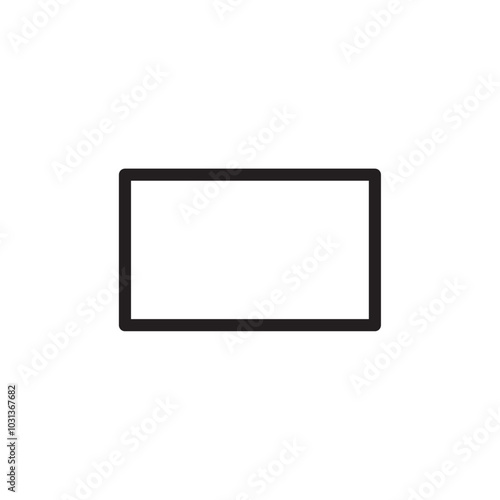 Rectangle icon Thin line flat illustration