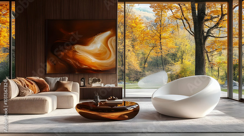 Cozy modern living room wit...