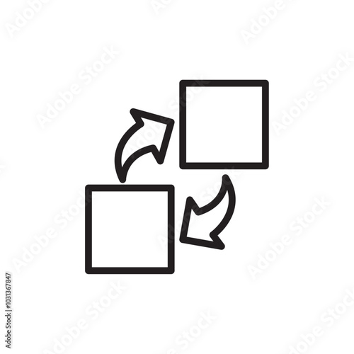 Replace icon Thin line flat illustration