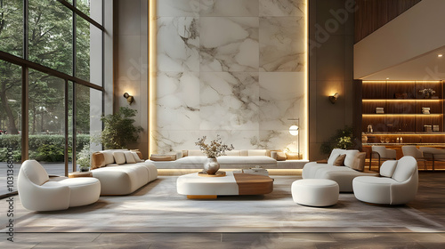Modern living room with ele...