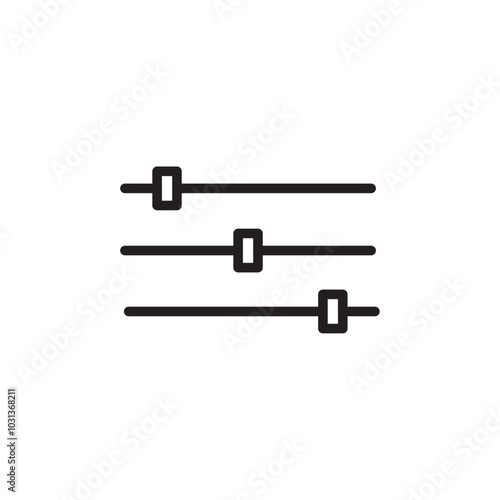 Settings sliders icon Thin line flat illustration